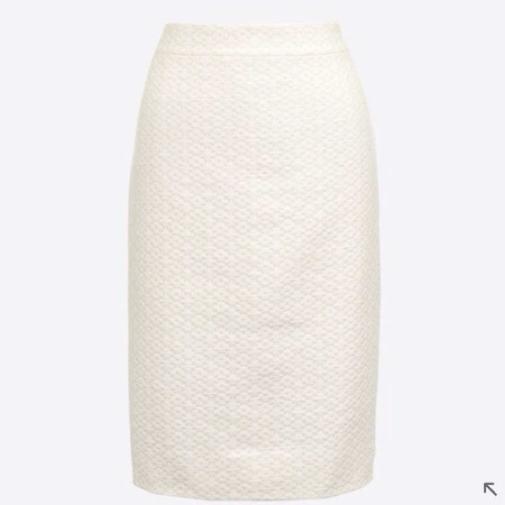 J. Crew Textured Cream Pencil Skirt